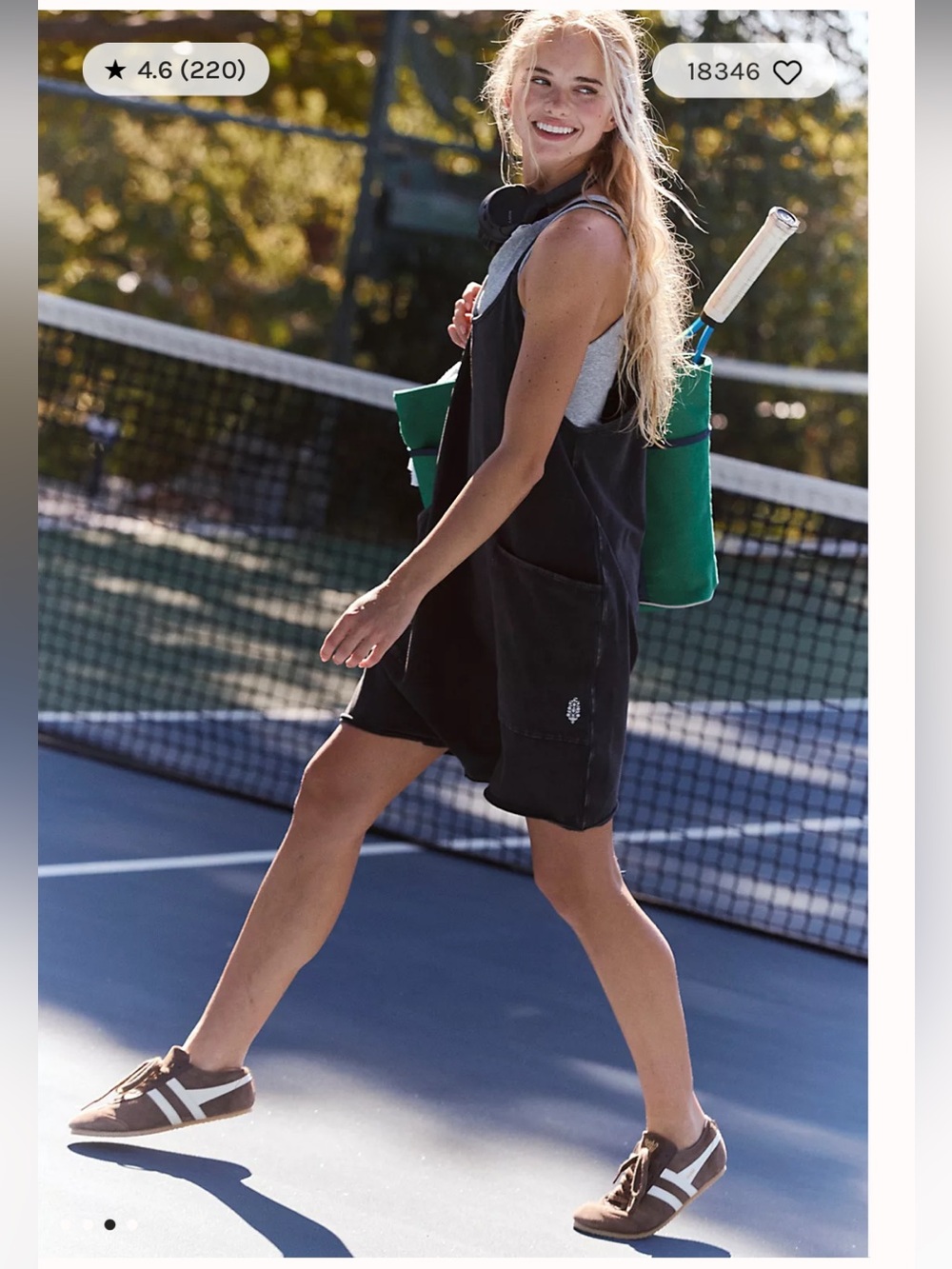 Hot Shot Style Cotton Athletic Romper Dark Gray